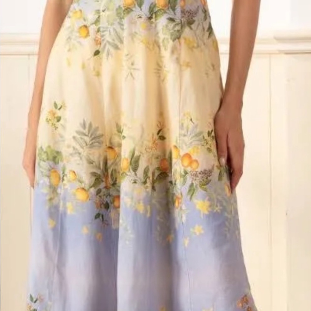 Yumi Kim Lemon Floral Maxi Dress - Cream and Blue